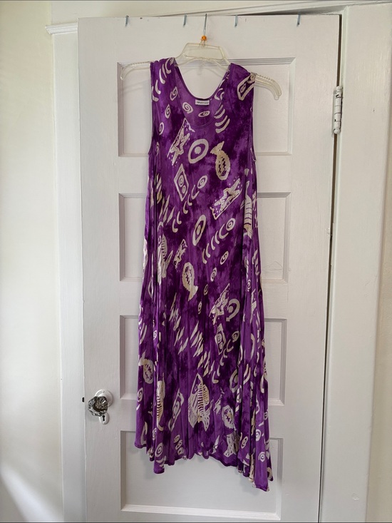 India Boutique Dresses & Skirts - India Boutique Purple Printed Sleeveless Maxi Dress